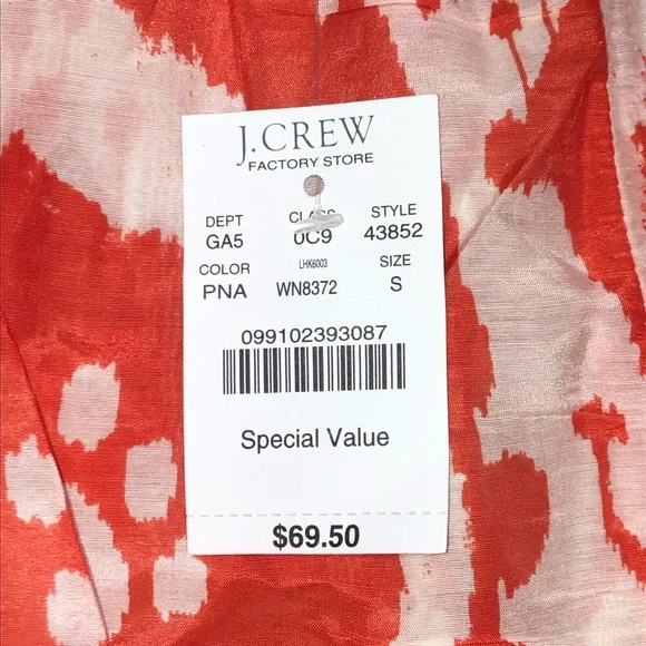 J. Crew Orange and White Patterned Skirt - Picture 7 of 9